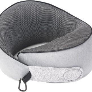 KPNEOL Travel Pillow, 100% Pure Memory Foam Travel Neck Pillow Airplane Neck Support Ergonomic Design for Traveling Suitable for Airplanes,Offices-Grey-Small Size